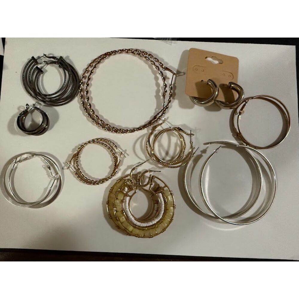 Earrings 10 pairs hoops